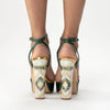 Back View Close Up of Woman Wearing Arte Couture Green Shoes | Freya Rose