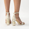 Back view of a model wearing Rozu - Pearl Heel - Freya Rose Pearl Shoes and Jewellery