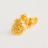 Womens Gold Rose Stud Earrings from Freya Rose London