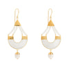 Feminine Mother of Pearl and Pearl Drop Earrings Cut Out | Freya Rose