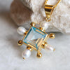 Blue Topaz Cross Necklace - Freya Rose Designer Jewellery