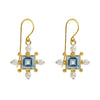 Blue Topaz Cross Earrings - Freya Rose Earrings