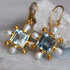 Blue Topaz Cross Earrings - Freya Rose Earrings