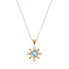 Seed Pearl Necklace with Blue Topaz Cross Pendant - Freya Rose Pearl  Jewellery