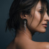 Hakuro Grey Mother of Pearl and Pearl Long Drop Earrings - Freya Rose Jewellery