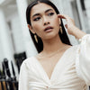 22ct Gold Midi Crystal Drops - Freya Rose Pearl Designer Earrings