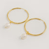 Large Gold Vermeil Hoop Earrings with Baroque Pearls - Freya Rose Pearl Jewellery