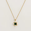 Green Quartz Cross Necklace