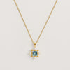 Blue Topaz Cross Necklace - Freya Rose Designer Jewellery