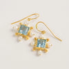 Blue Topaz Cross Earrings - Freya Rose Earrings