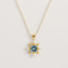 Seed Pearl Necklace with Blue Topaz Cross Pendant - Freya Rose Pearl  Jewellery