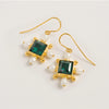 Green Quartz Cross Earrings - Freya Rose  Jewellery