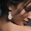 Pearl and Mother of Pearl Pear Drop Earrings - Freya Rose Pearl Jewellery