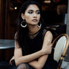 Seed and Baroque Pearl Large Hoops worn on a model - Freya Rose Pearl Jewellery