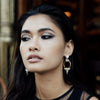 Seed and Baroque Pearl Mid Hoops worn on a model  - Freya Rose Pearl Jewellery