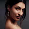 Gold and Black Crystal Long Drop Earrings - Freya Rose Pearl Jewellery
