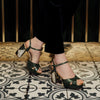 Freya Rose London 'Zahra Verde' Couture Shoes - Designer Womens Shoes with Pearl Heels Show on a model
