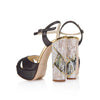 Product photo of back view of  'Cher Noir' Couture designer womens shoes with pearl heel by Freya Rose London