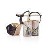 Back View Freya Rose London 'Zahra Noir' Couture Shoes - Designer Womens Shoes with Pearl Heels