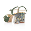 Back View Of Freya Rose London 'Zahra Verde' Couture Shoes - Designer Womens Shoes with Pearl Heels