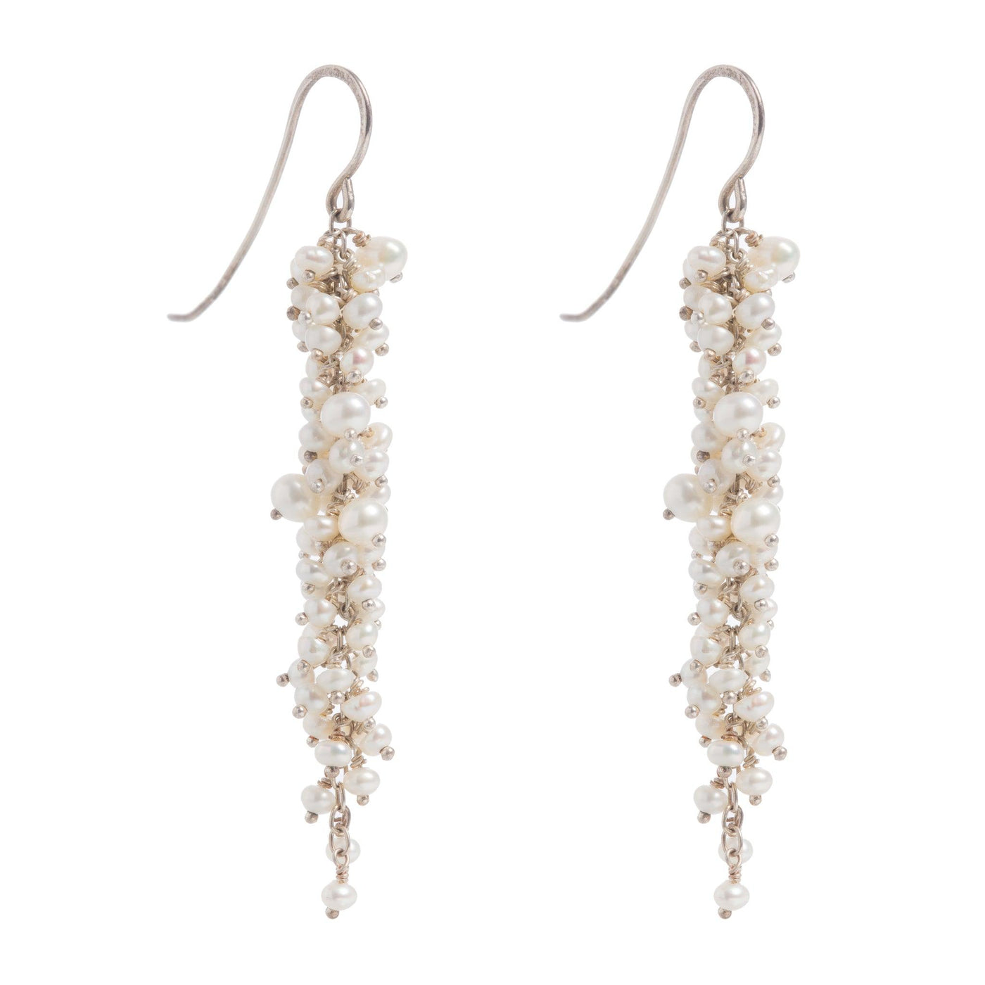 Delicate Silver Pearl Drop Earrings - Freya Rose Pearl Jewellery