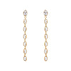 Oval Crystal Framed Long Drops - Freya Rose Pearl Shoes and Jewellery