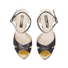 Top view of Freya Rose London 'Zahra Noir' Couture Shoes - Designer Womens Shoes with Pearl Heels