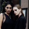 Gold and Black Midi Crystal Drop Earrings - Freya Rose Jewellery