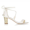 A side shot of a Freya Rose Ivory Leather Bridal Shoe.