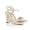 champagne block heel bridal designer sandals - champagne wedding shoes