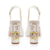 'Zara' Desgner pearl heels by Freya Rose London - An open-toe design with pearl heels