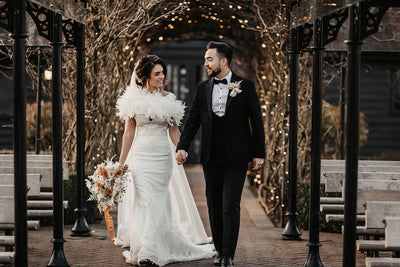 Real Bride, Chloe, Wears Baroque Pearl Long Drops For Her Whimsical Winter Wedding