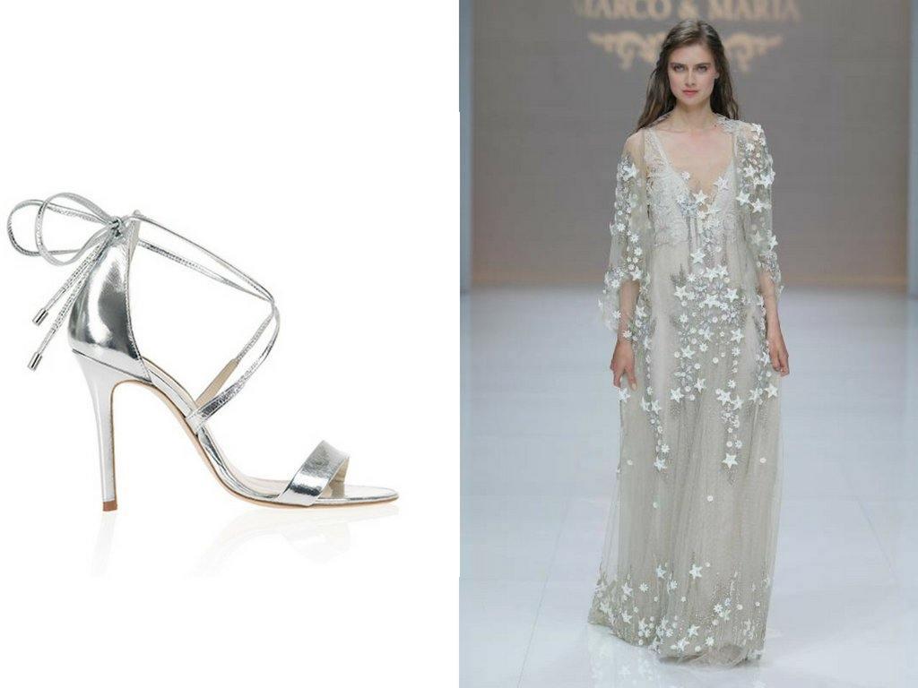 Marvellous Metallic Silver & Champagne Bridal Shoes - Freya Rose
