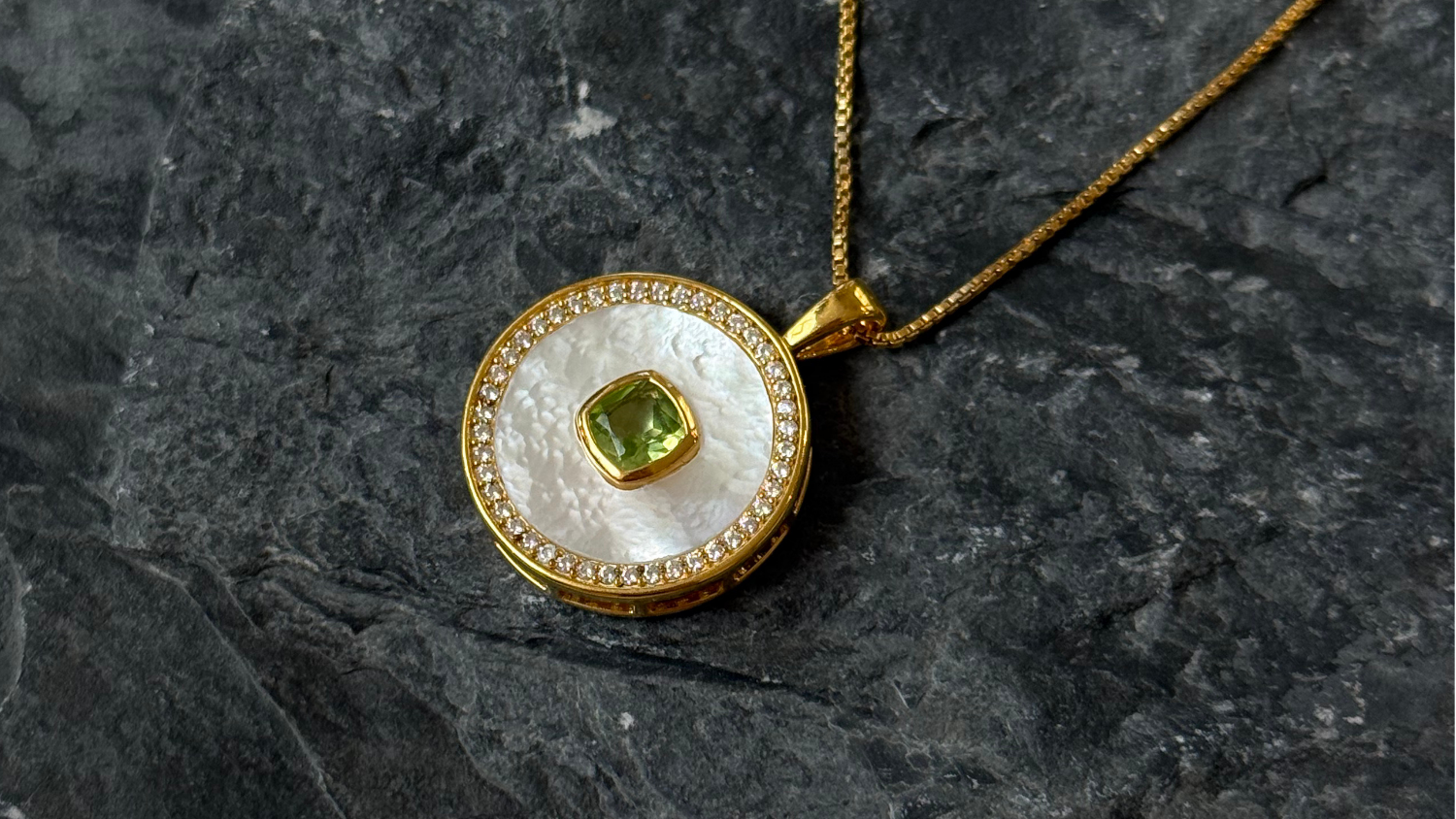 August Birthstone Jewellery: Peridot & Mother of Pearl