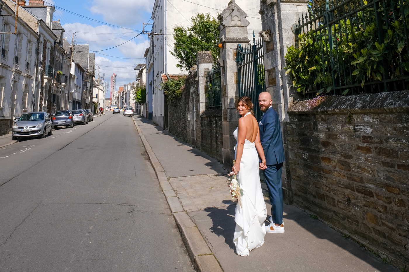 Real Bride Georgie Wears 'Della Sky' Peep Toe Bridal Shoes For France Wedding
