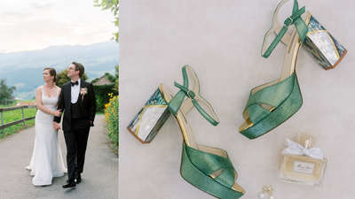 Real Bride Antonia Adorned in Exquisite Green Wedding Shoes