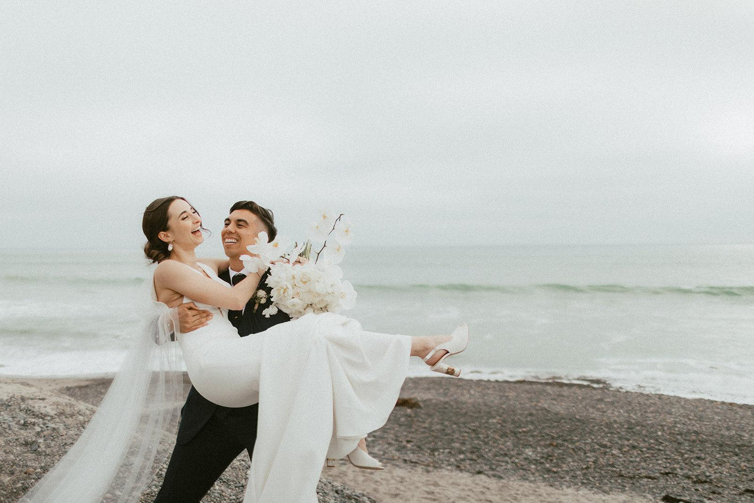 Real Bride, Julia, Wears Our Exquisite Pearl Heels Zara For A California Wedding