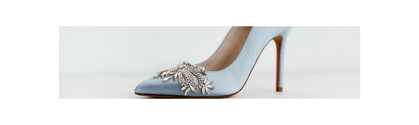 A Freya Rose Blue Wedding Shoe Celina on a white background.