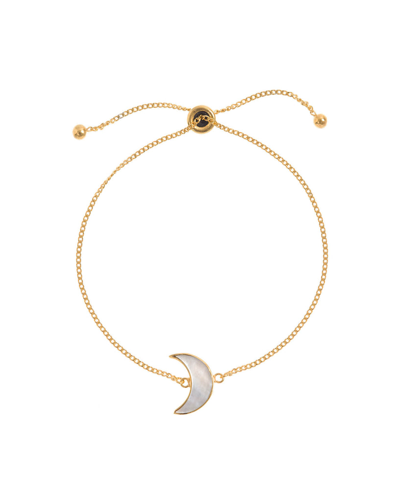 Adjustable Gold Moon Bracelet