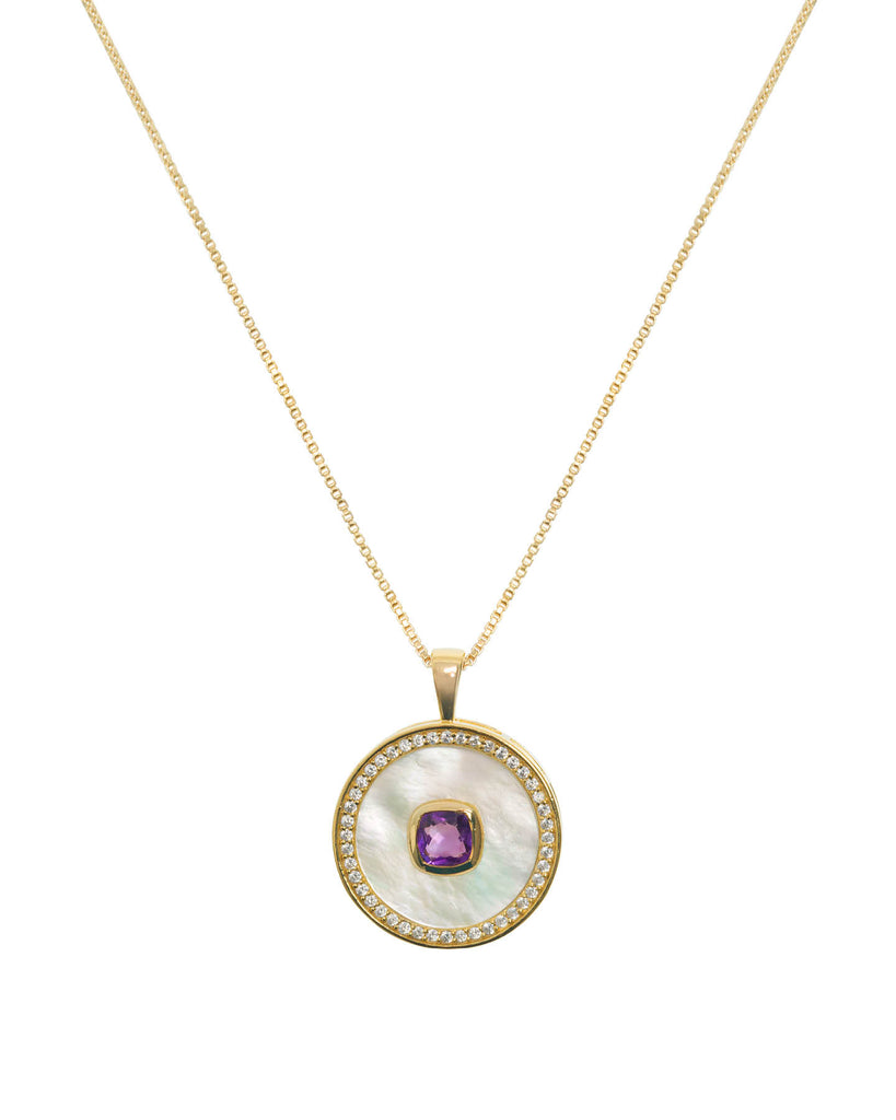 Amethyst Mother Of Pearl Necklace