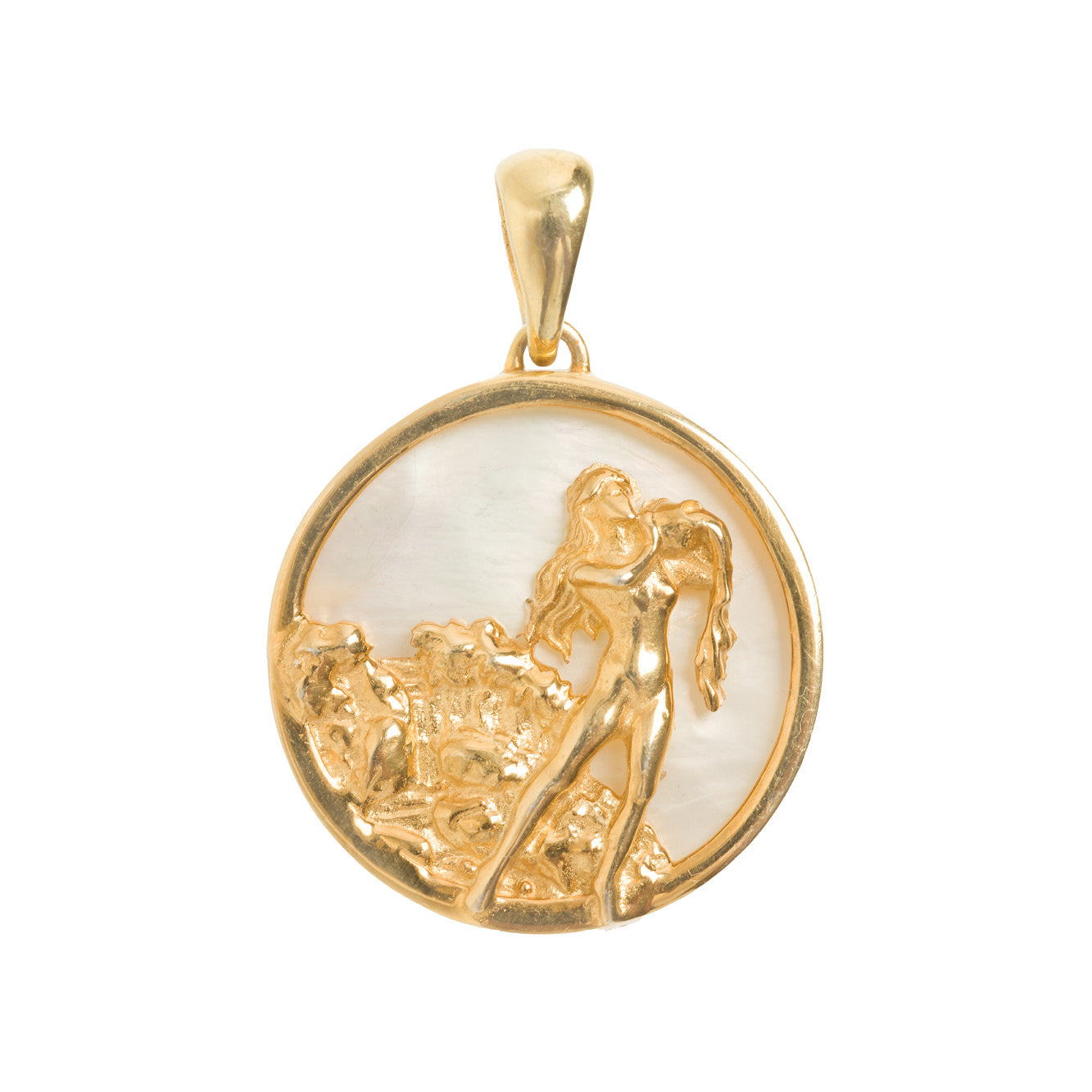 Aquarius Gold Zodiac Pendant Cut Out