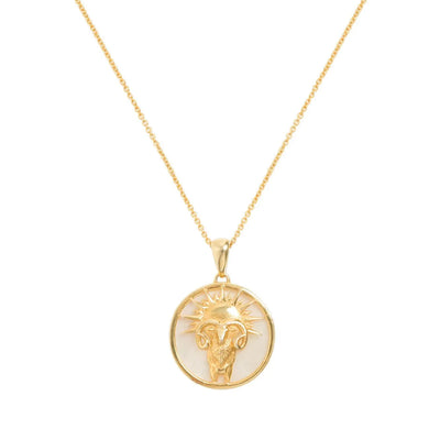 Aries Gold Zodiac Necklace Cut Out