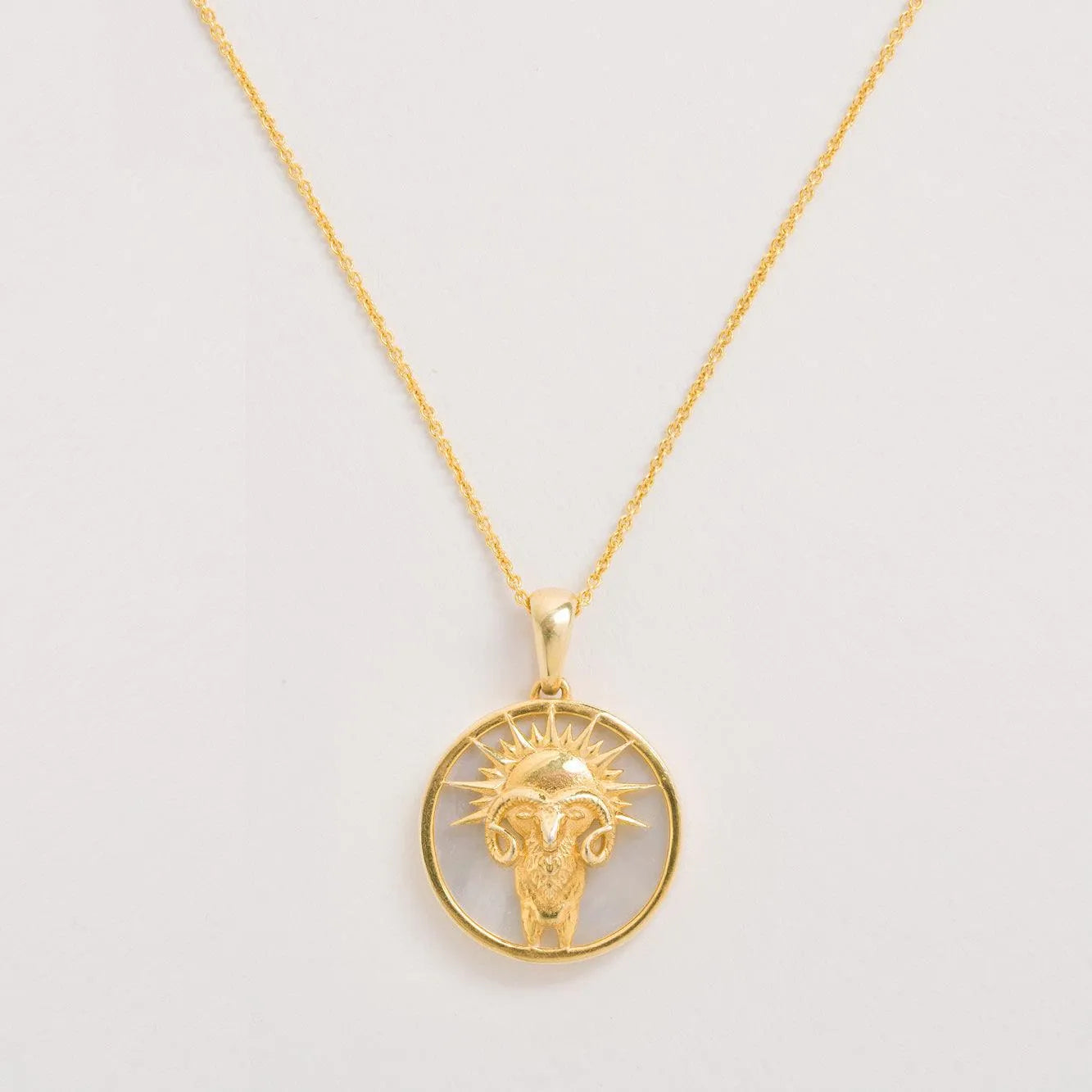 Aries Gold Zodiac Necklace Tonal