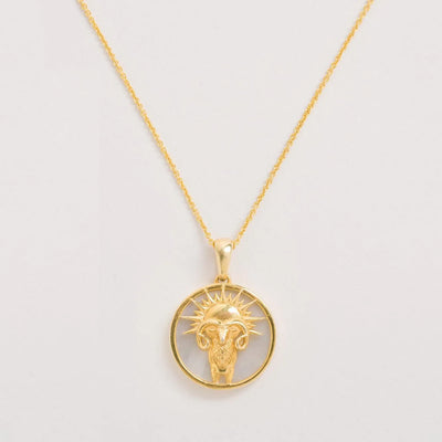 Aries Gold Zodiac Necklace Tonal