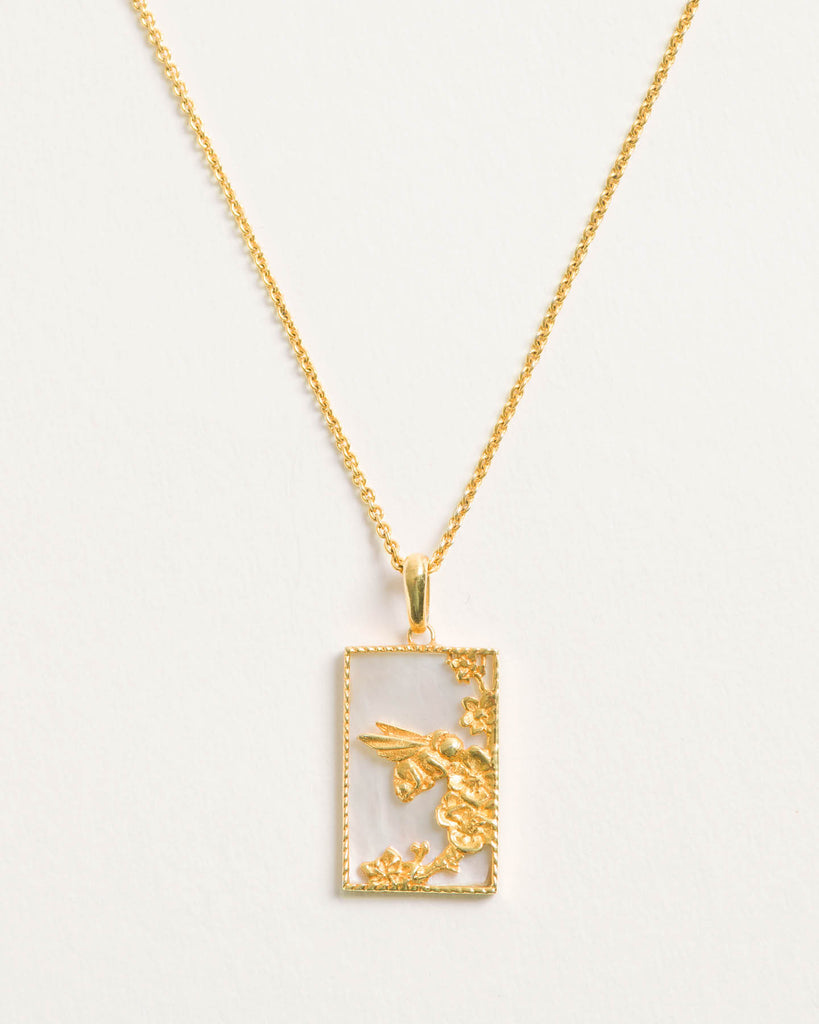 Rectangle Bee Necklace