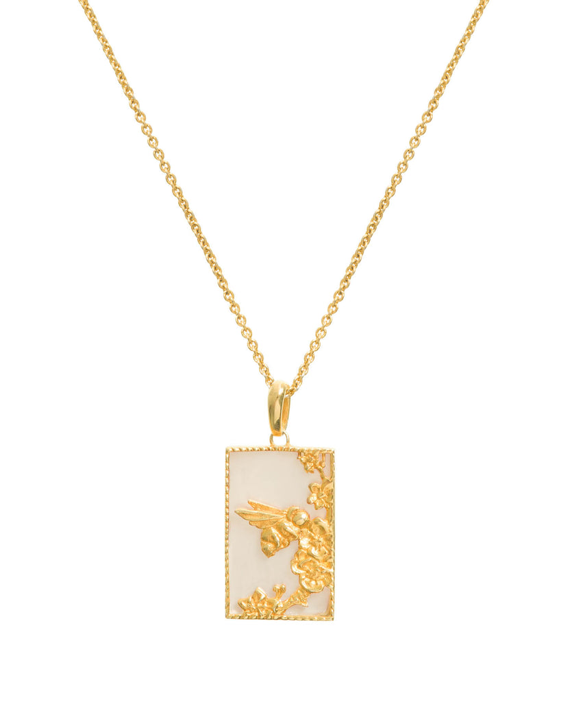 Rectangle Bee Necklace