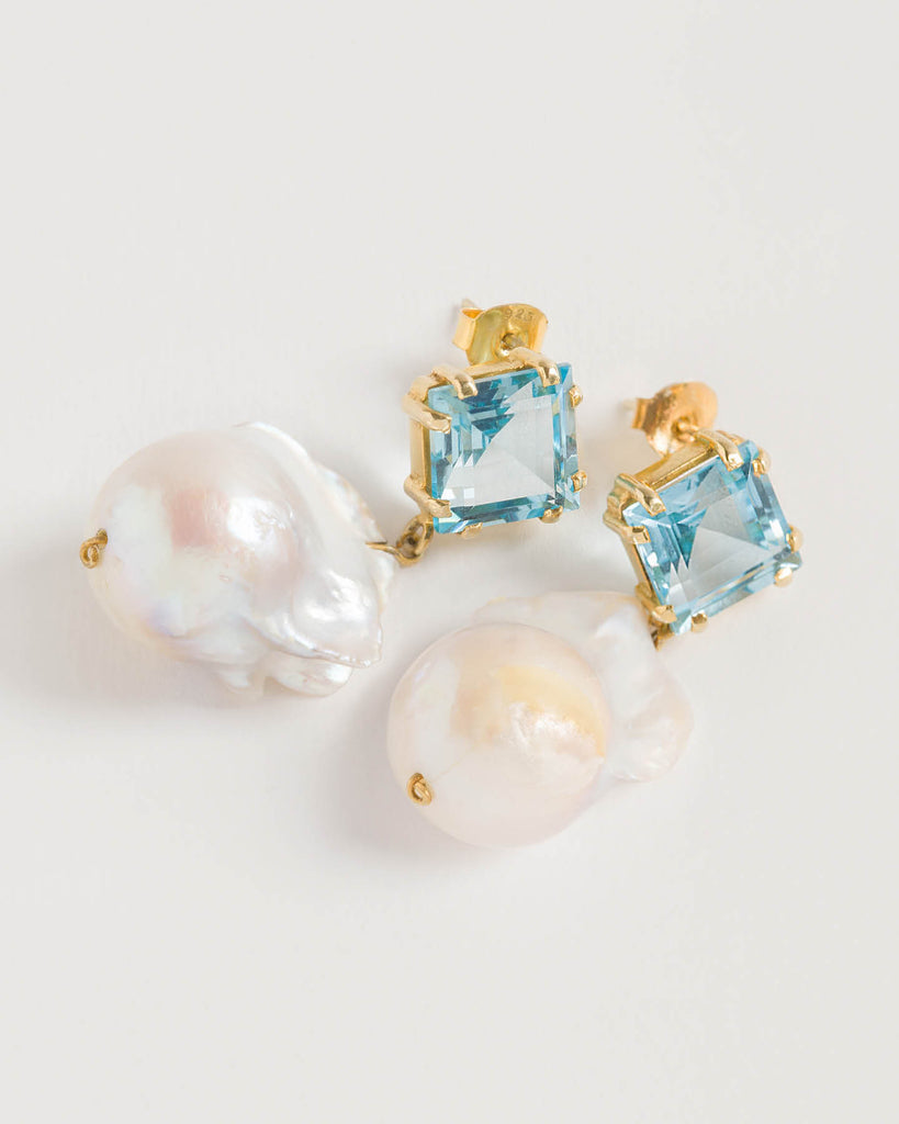 Blue Topaz Baroque Drops