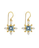 Blue Topaz Cross Earrings