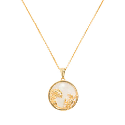 Cancer Gold Zodiac Necklace Cut Out