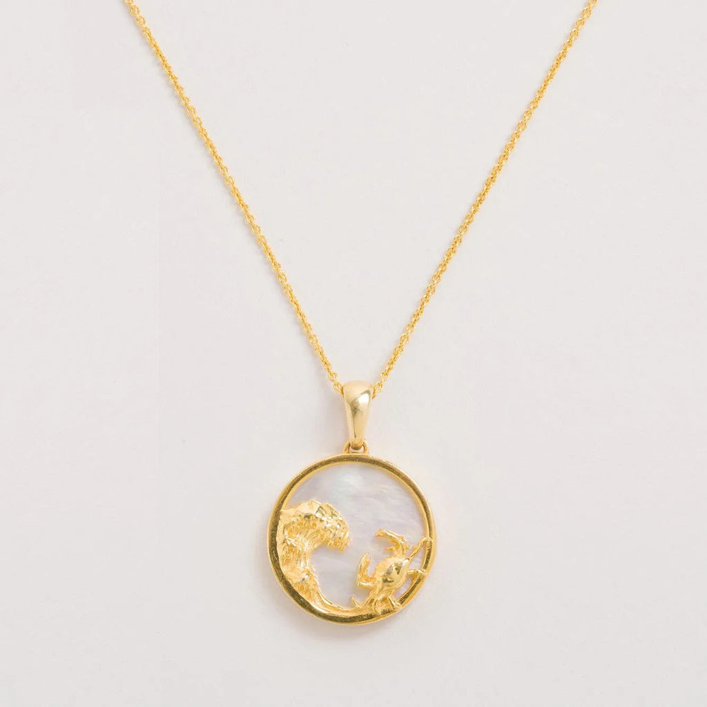 Cancer Gold Zodiac Necklace Cut Out